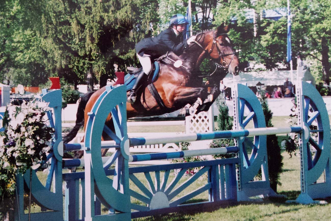 Springreiten, Pferd in Bewegung